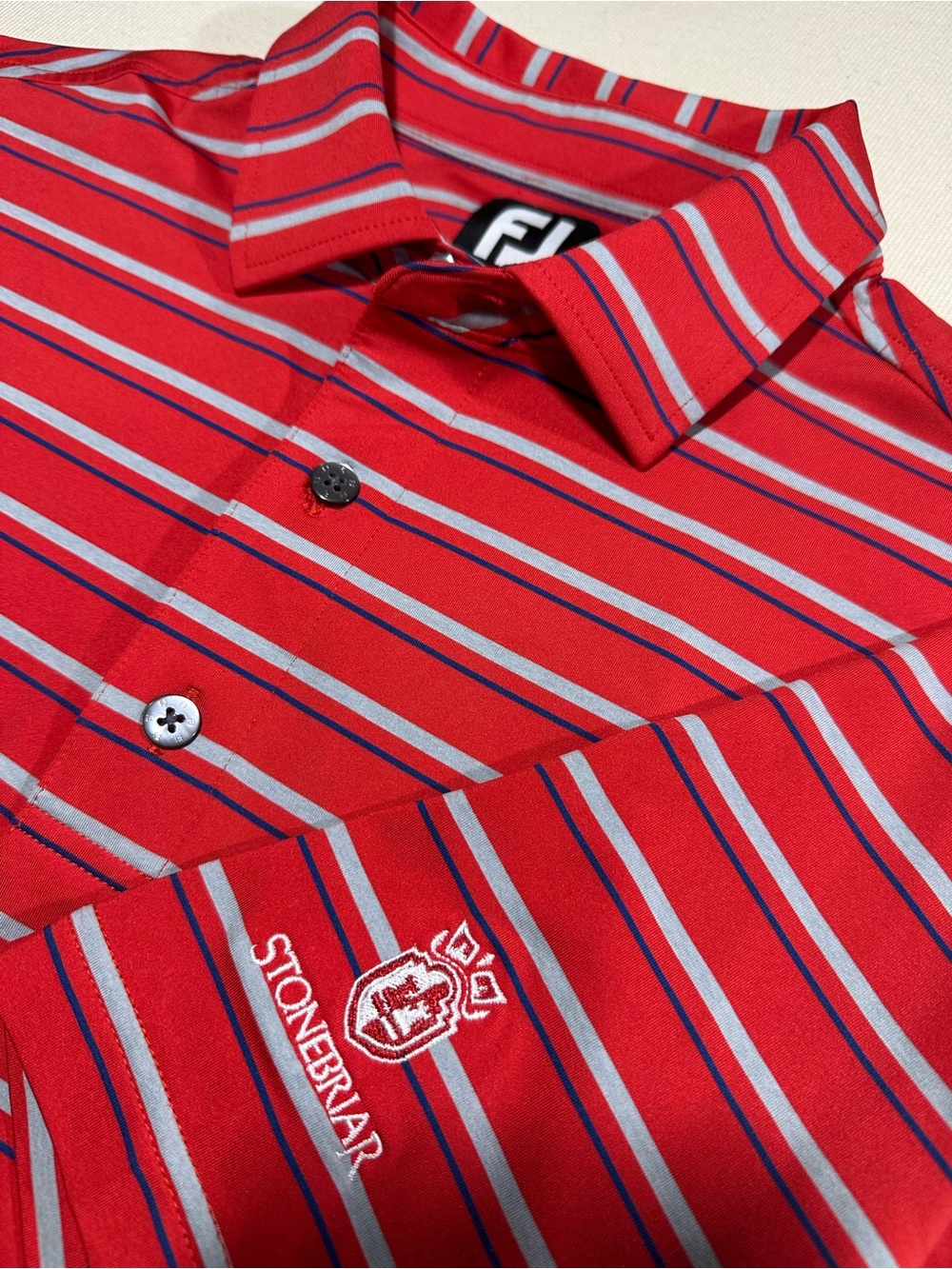 FootJoy Red Striped Men's Golf Polo x Stonebriar Country Club